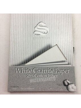 Southworth White Granite Watermarked Paper 25% Cotton Fiber Laser Inkjet Compati